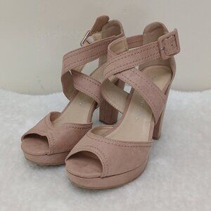Chinese Laundry Strappy Sandals Open Toe Block Heel Blush Size 7